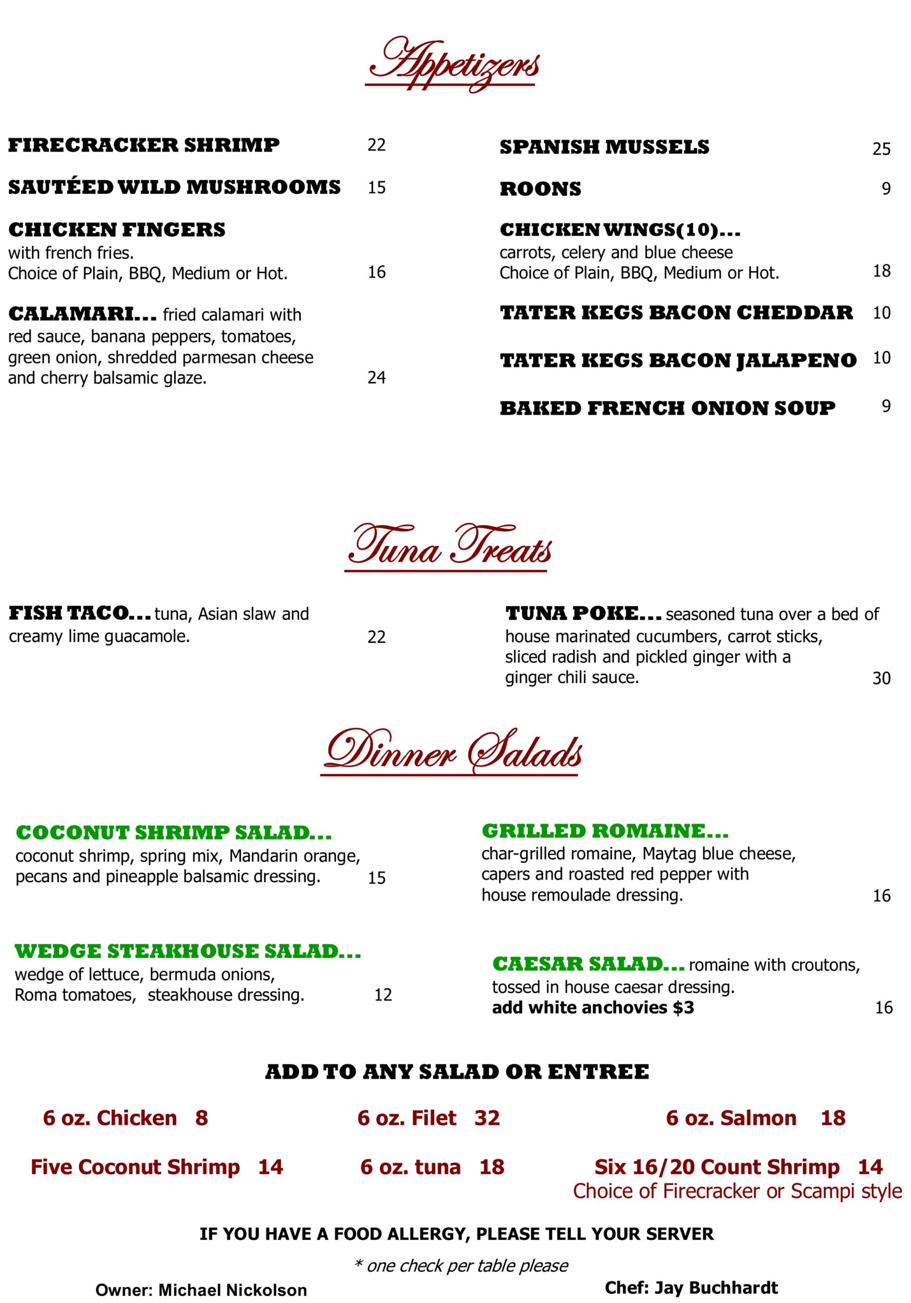 appetizer menu June 2026 2308X3300